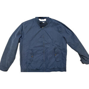 St Johns Bay Jacket Mens XL Blue Water Repellent Lightweight Lined Classic Coat